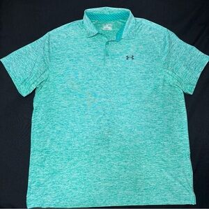 Under Armour heat gear polo‎ style shirt men’s 2XL loose fit green